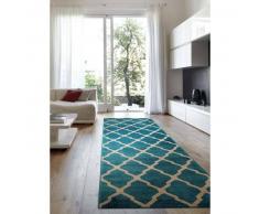 Benuta Alfombra de pasillo Lotus Azul 80x240 cm