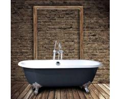 Hierro Bañera Clásica hierro fundido PLYMOUTH 190 cm GRIS con patas cromadas
