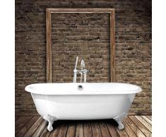 Hierro Bañera Clásica hierro fundido PLYMOUTH 190 cm BLANCA con patas cromadas