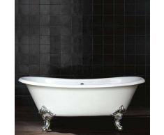 Hierro Bañera Clásica hierro fundido BRADFORD 180 cm BLANCA con patas cromadas