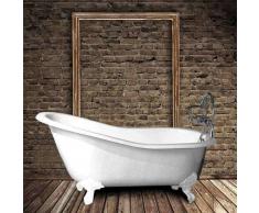 Hierro Bañera Clásica hierro fundido ASHFORD 138 cm BLANCA con patas blancas