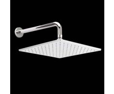 hudson reed Alcachofa de Ducha LED Fija Cuadrada de 200mm con Brazo de Ducha