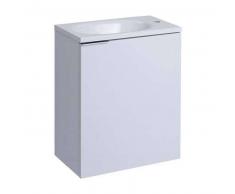 hudson reed Mueble de Lavabo Suspendido con Acabado Color Blanco Lacado 500x300x600mm con Lavabo Integrado - Ranwick