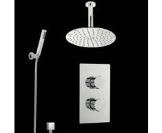 hudson reed Conjunto de Ducha, Ducha de Mano, Alcachofa Redonda y Llave termostática