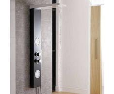 hudson reed Panel de Ducha Termostático Blanco y Negro con Alcachofa de Ducha Efecto Lluvia y Cascada - Calgary
