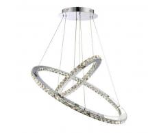 Lámpara de techo LED - cristal 2 anillos - Oslo