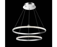 Lámpara de techo LED - cristal 2 anillos - Duccio