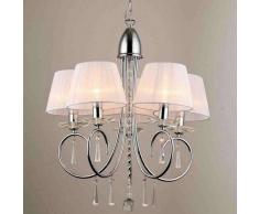 Lámpara de techo/Lámpara de araña - barroco cristal/cromo 5 luces Lumyse