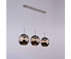 Lámpara de techo 3 luces negro con cristal - Diadema