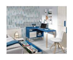 DESKandSIT Mesa mesas de estudio de diseño completa con mueble y buc a la derecha mju2023001