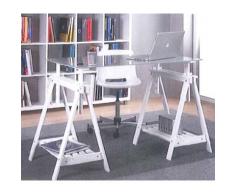 DESKandSIT Mesa de mesas de estudio de base caballetess regulables en altura y cristal kme2016001
