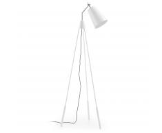 Kavehome Lámpara De Pie Clive, En Metal - Blanco