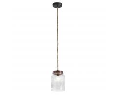 Kavehome Lámpara De Techo Finn, En Cristal,Metal - Neutro,Cobre