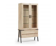 Kavehome Vitrina Thinh, En Madera,Metal - Natural,Negro