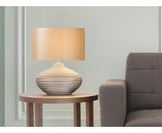 Beliani Lámpara De Mesa - Pie De Cerámica - Color Marrón - Lima (22229)