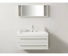 Beliani Mueble De Baño - Blanco - Lavabo -Armarios - Espejo - Barcelona (28612)