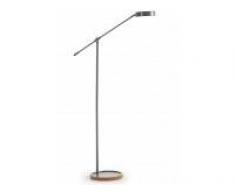 Lampara pie metal gris corcho