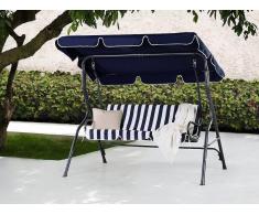 Beliani Columpio De Jardín - 3 Plazas - Azul Blanco - Chaplin (51410)