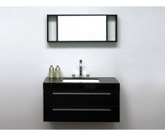 Beliani Mueble De Baño - Negro - Lavabo -Armarios - Espejo - Barcelona (28620)