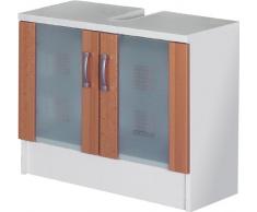 Posseik 5416 33 Nizza - Armario Para Pila De Lavabo, Imitación Blanco Y Haya
