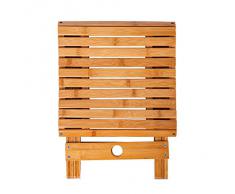 MyLifeUNIT - Taburete plegable, bambú, 30 cm de altura, capacidad de 200 kg de peso