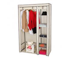 Songmics Armario de tela para Closet organizador Textil Plegable Color Beige 175 x 110 x 45 cm