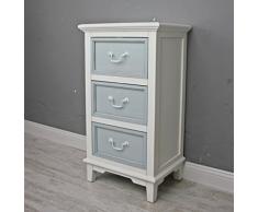 Cómoda de cajones y armario de colour azul y blanco antiguo y nuevo diseño de colour de madera con diseño de estilo rústico