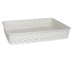 Curver - Cesta de almacenaje (ratán artificial, tamaño pequeño, polipropileno, 14 x 20 x 6 cm, 1,25 L)