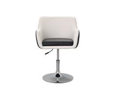 1 x Taburete de bar con diseño de butaca en blanco y negro silla giratoria D07