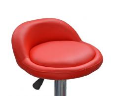 ts-ideen - Taburete alto (base cromada, asiento de piel sintética), color rojo