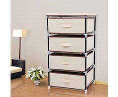 Songmics Armario de tela Plegable Con cajones Multiuso Color Beige RLG14M