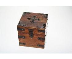 cofre Medieval Caja de madera con Metal Ornamento en forma de Cruz Diseño, Caja de madera