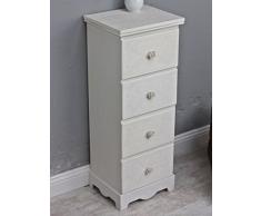 Rosa en el pecho de cajones de madera color blanco antiguo estilo rústico de altura armario cajón armario