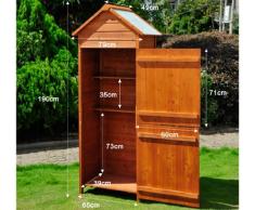 Caseta Herramientas 190x79x49 cm Cobertizo Madera Maciza Gabinete Jardín Terraza