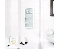 Relaxdays 10018518 - Armario para medicamentos, puerta de vidrio acero, 27 x 57 x 12 cm