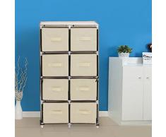Songmics Armario de tela Plegable Con cajones Multiuso Color Beige RLG24M