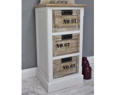 Pecho de cajones Armario marrón madera pecho de cajones color blanco antiguo casa de campo Shabby rústico número
