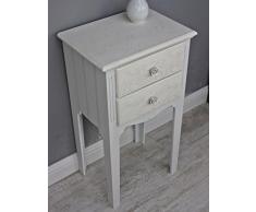Mesilla de noche blanco y beige mesa de centro mesa auxiliar de madera rústico