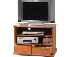 Mueble para TV y cadena de música con ruedas - Merisier Louis Philippe