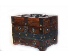Cofre Medieval Pequeño Caja de Madera Antigua