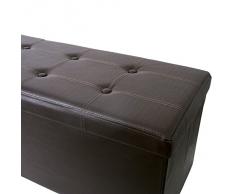 Asiento cubo taburete caja de almacenamiento plegable baúl - marrón, 110x38x38, plástico