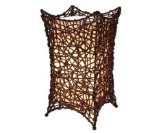 Näve Leuchten 339714 - Lámpara de mesa (casquillo E14, 40 W, 230 V, 50 Hz, 30 x 16 x 16 cm, bombilla no incluida, mimbre y plástico), color marrón