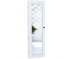 PureDay - Armario de pared para joyas (con espejo), color blanco