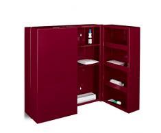 Relaxdays – Armario gabinete con 11 estantes y cerradura para medicamentos hecho de acero inoxidable con medidas 53 x 52,5 x 19,5 cm, en color rojo