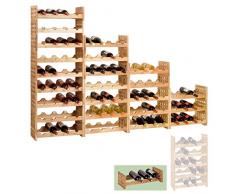 Botellero NORDIC, madera maciza de nogal aceitado, individual, màx. 4 botellas, apilable/ampliable - alt. 16 x anch. 51 x pr. 23 cm