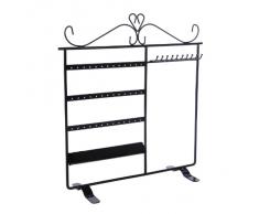 Songmics Soporte de metal para joyas, colgador de pie para pendientes, aretes, pulseras, color negro, JDS005B