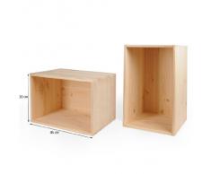 Botellero / Caja de Madera VENETO, pino natural, máx. 18 botellas, apilable / ampliable - alt. 30 x anch. 45 x pr. 30 cm