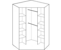 Estante con 2 puertas con espejo 2 puertas y 8 – Armario de esquina acabado nogal y negro brillante – 8 Estante Y Barra para colgar estante del medio – Empaquetado plano para montar......