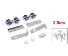 2 piezas azul de plata pieperconcept juego de rodillos armario puerta corredera