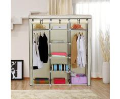 Songmics RYG12M - Armario de tela (tamaño XXL, 175 x 150 x 45 cm), color beige